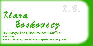 klara boskovicz business card